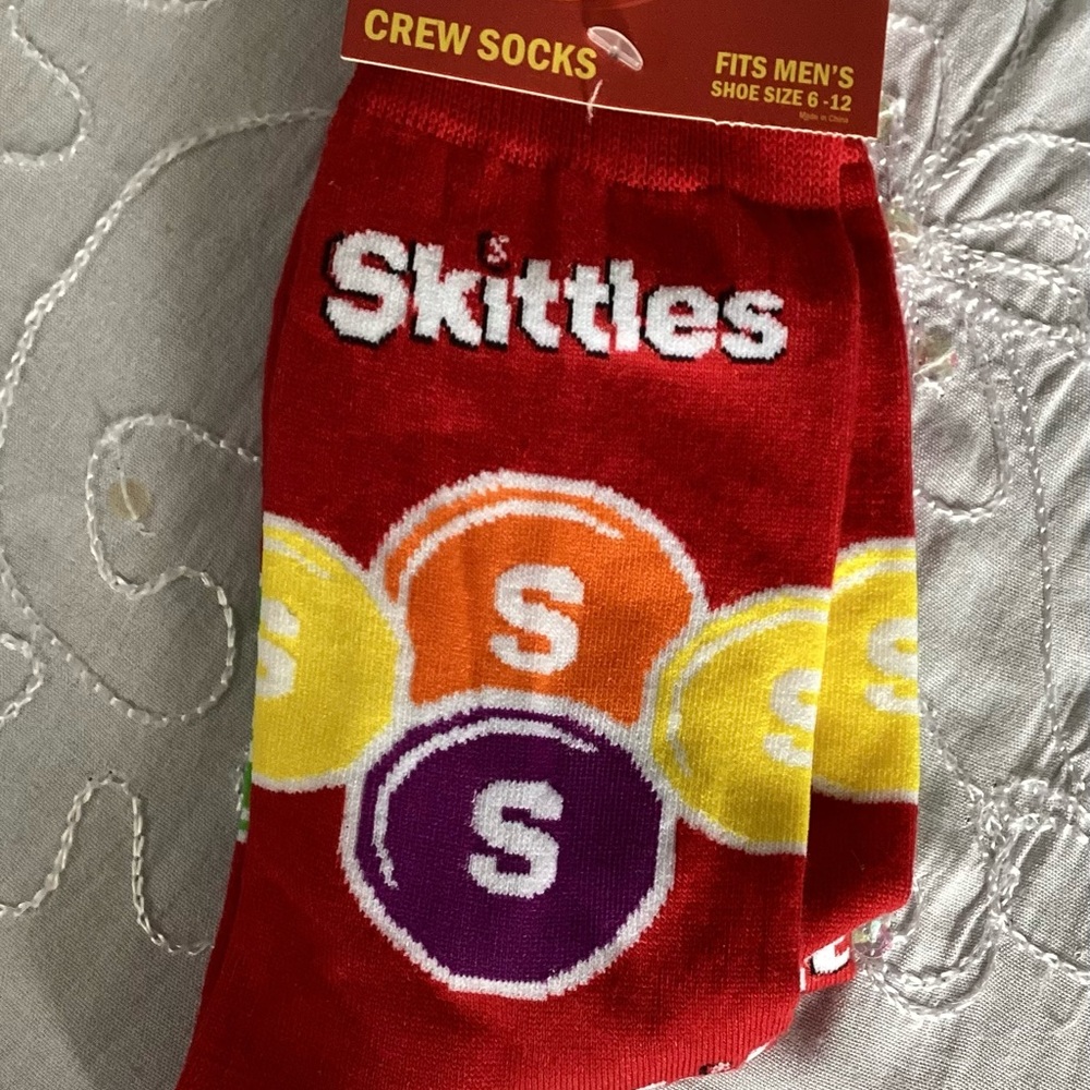 Skittles Crew Socks - Red, Yellow, Orange, Purple 6-12